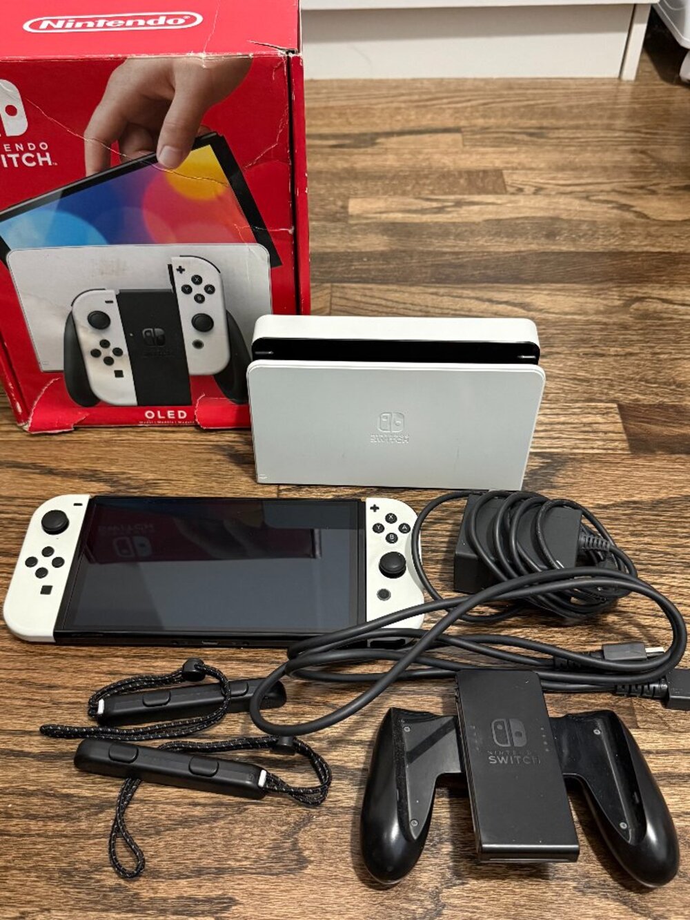 Nintendo Switch OLED White Console w/ Dock, Charger, HDMI, Controller, Adapter